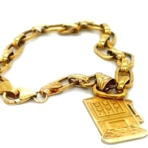 OUT ON MEMO 14K Men's Large Charm Bracelet Made in ITALY 🎁🎉
